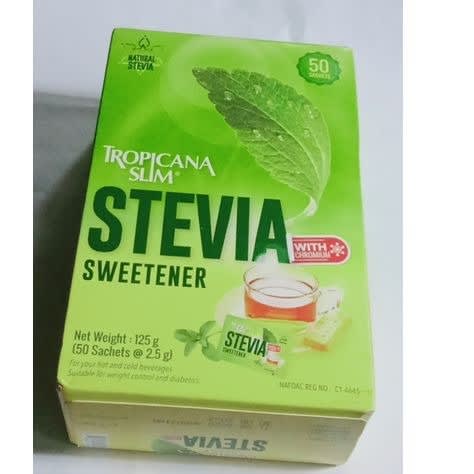 Tropicana Slim Natural Stevia Sweetener With Chromium - 50 Satchets