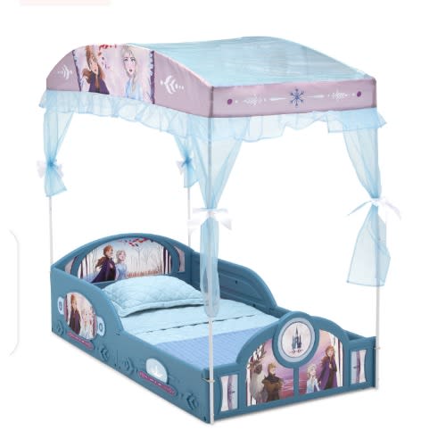 Disney Frozen Ii Plastic Sleep And Play Toddler Bed With Canopy