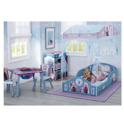 Disney Frozen Ii Plastic Sleep And Play Toddler Bed With Canopy