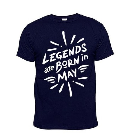 Chrysolite Designs Legends Are Born In May Premium Class T- Shirt - Navy-blue