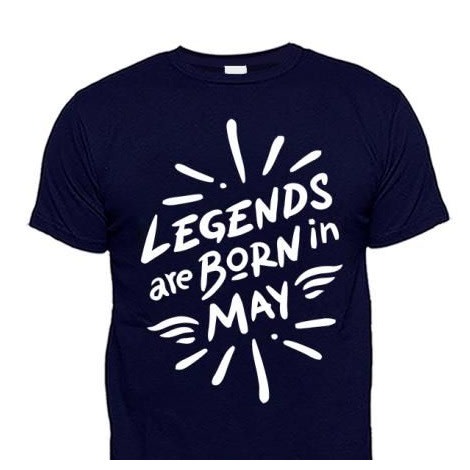 Chrysolite Designs Legends Are Born In May Premium Class T- Shirt - Navy-blue