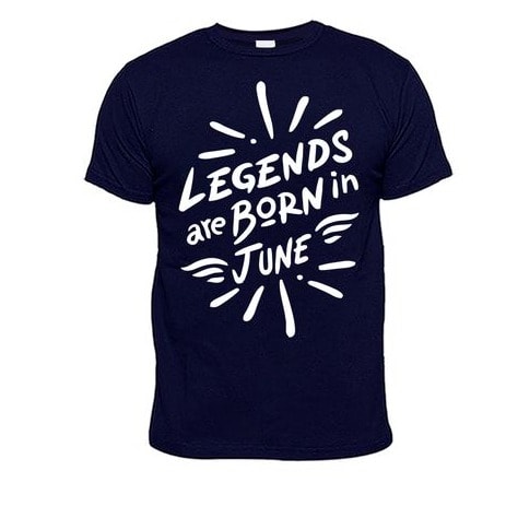 Chrysolite Designs Legends Are Born In June Premium Class Tshirt - Navy-blue