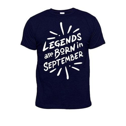 Chrysolite Designs Legends Are Born In September Premium Class Tshirt - Navy-blue