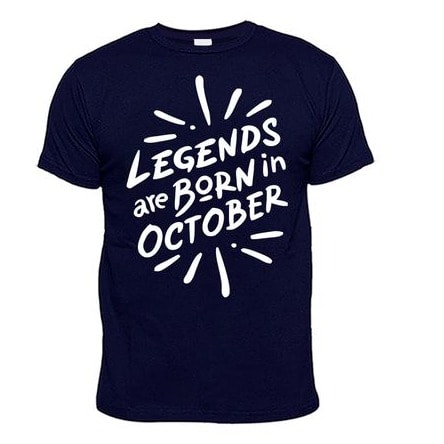 Chrysolite Designs Legends Are Born In October Premium Class T- Shirt - Navy-blue