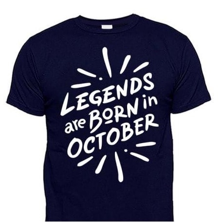 Chrysolite Designs Legends Are Born In October Premium Class T- Shirt - Navy-blue