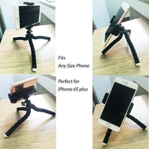 Octopus Mobile Phones Holder /Tripod Stand - Adjustable - Black