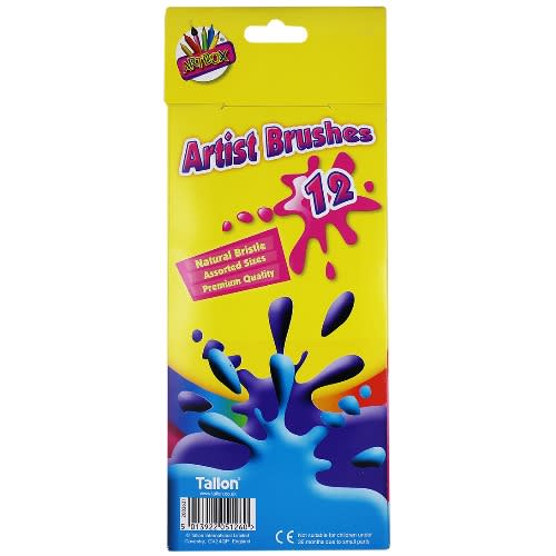 Natural Bristle Artist Brushes -12 Pieces