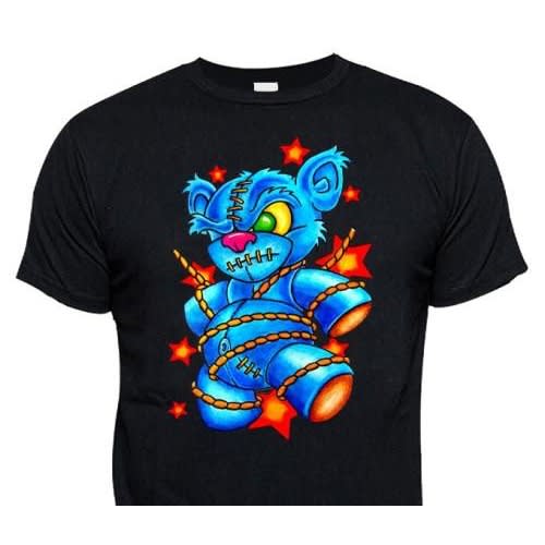 Chrysolite Designs New School Teddy Bear Premium Class T-shirt - Black