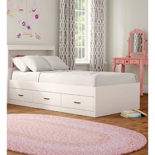 Sadia Besant - Platform Bed With Drawers And Bookcase