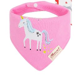 Girls Unicorn Bandana Bib -  3packs