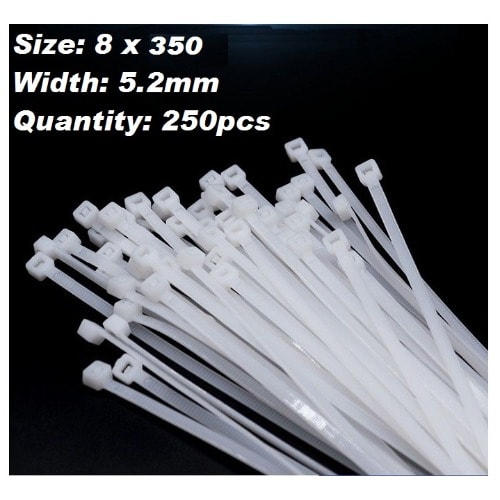 Nylon Cable Zip Ties - 250pcs - 8 X 350