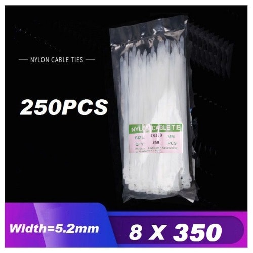 Nylon Cable Zip Ties - 250pcs - 8 X 350