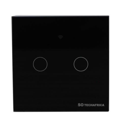 Tuya 2 Gang Wifi Smart Light Switch - Black