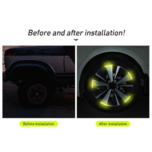 Reflective Car Wheel Sticker For Car Decoration - 17pc