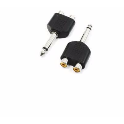 Male Mono Plug to 2 Female RCA Splitter Audio Adapter