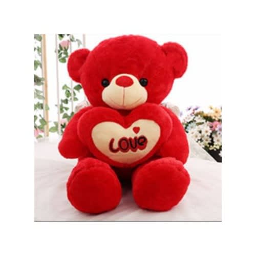 I Love You Heart Teddy Bear Plush Doll - Red