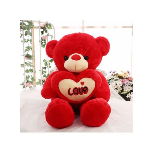 I Love You Heart Teddy Bear Plush Doll - Red