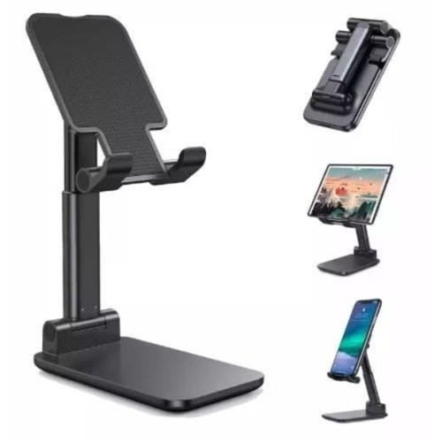 Foldable Desktop Tablet + Phone Holder - Black