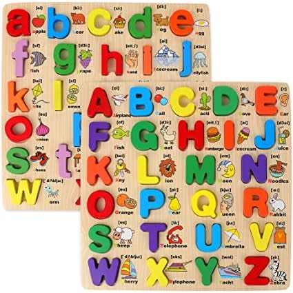 Wooden Montessori Alphabet Letters For Children - Capital & Lowercase Letters