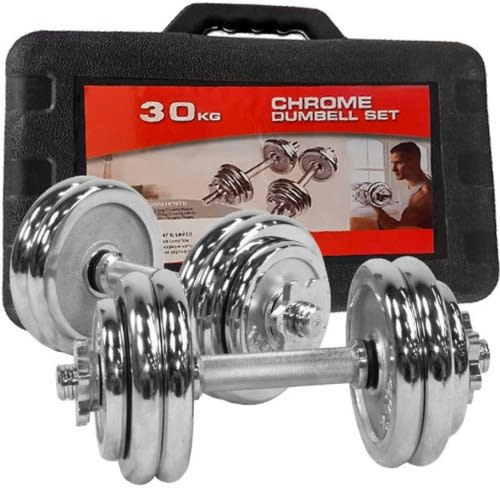 30kg Adjustable Chromed Dumbbells