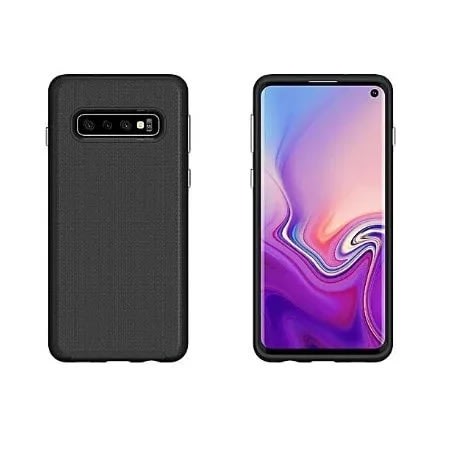 Silicone Back Case + Full Glass Screen Protector For Samsung Galaxy S10 Plus
