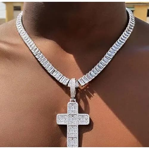 Iced Out Cuban Cross And Chain