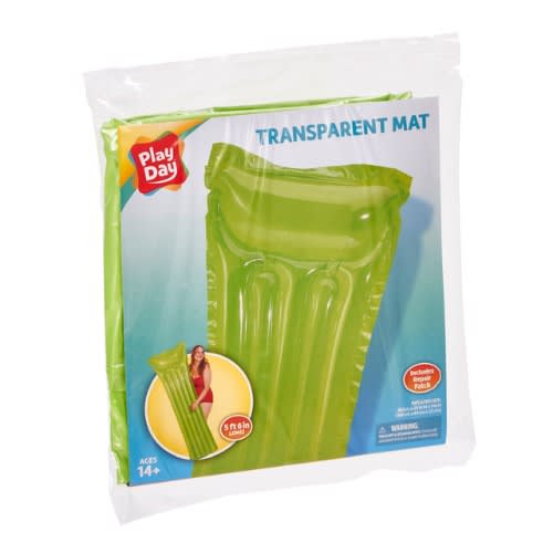 Inflatable Transparent Air Mat Swimming Pool Float- Green