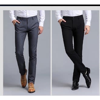 Suit Trousers For Men- Black & Ash - 2pcs