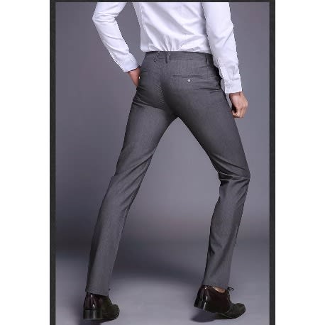 Suit Trousers For Men- Black & Ash - 2pcs