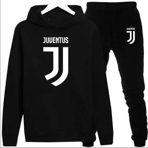 Juventus Print Hoodie And Jogger - Black
