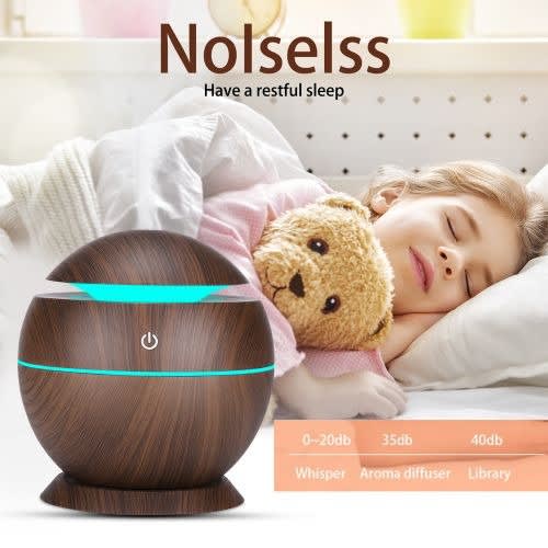 Ultrasonic Cool Mist Humidifier - Air Purifier - 130ml  - Dark Wood