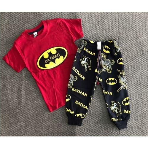 2 In 1 Batman Top And Decorated Trouser Set - Red