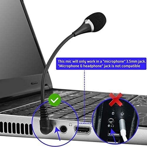 3.5mm External Flexible Mini Microphone Mic For Laptop Notebook Pc
