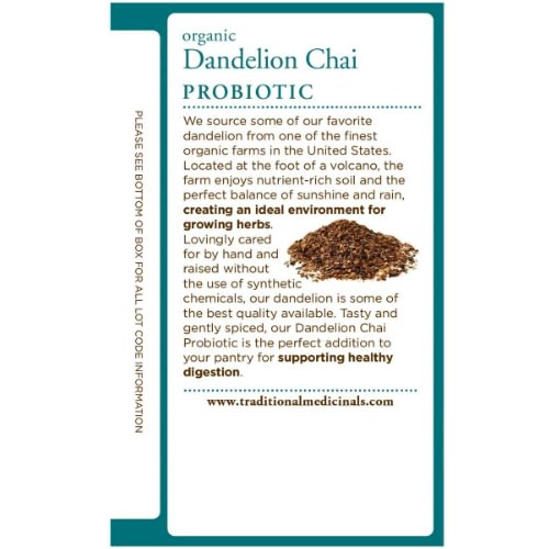 Organic Dandelion Chai Probiotic Tea- 16 Tea Bags