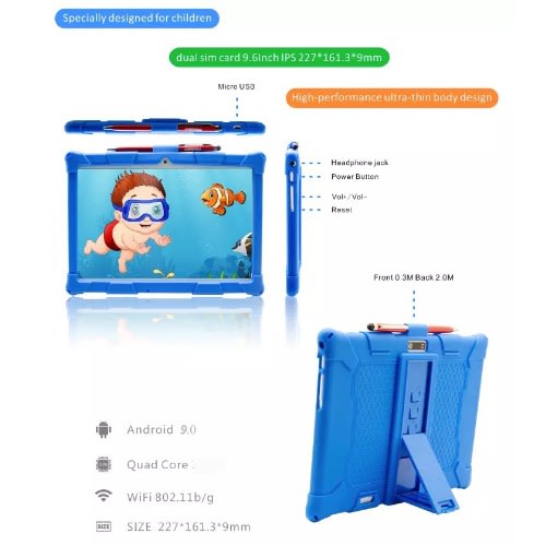 B2040pro Dual SIM HD Kids Tablet – 4GB RAM - 64GB HDD- 10.1'' - Blue