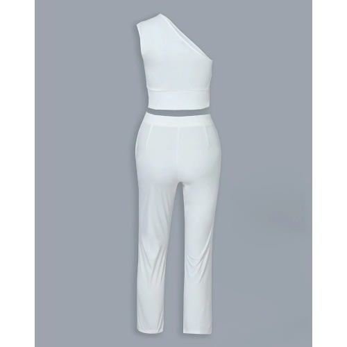 2 Piece Trouser And Crop Top - White