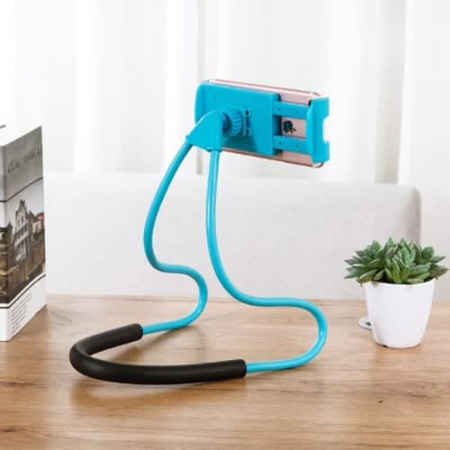 Flexible Mobile Phone Lazy Neck Phone Holder - Blue