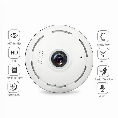360 Degrees Fisheye Wireless IP Security Surveillance CCTV Camera With Wide Angle Lens