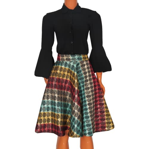 Flare Pocketed WaistBand Skirt - Multicolour