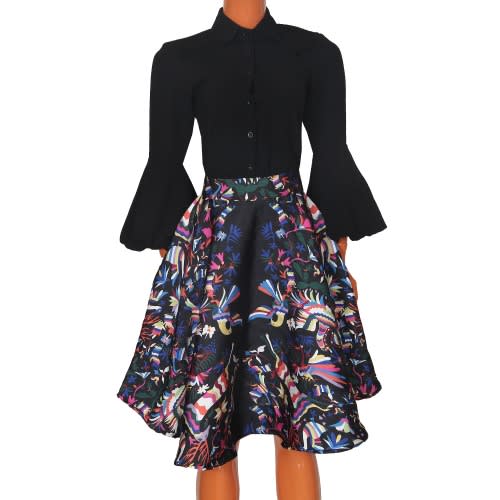 Flare Pocketed WaistBand Skirt - Multicolour