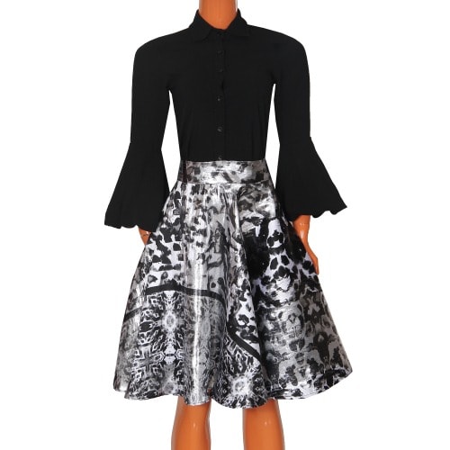 Flare Pocketed WaistBand Skirt - Multicolour