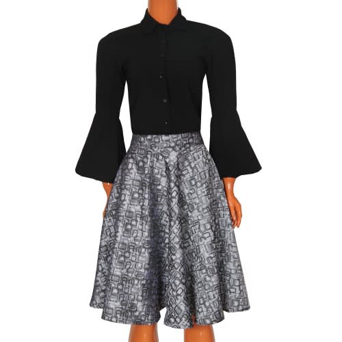 Flare Pocketed WaistBand Skirt - Multicolour