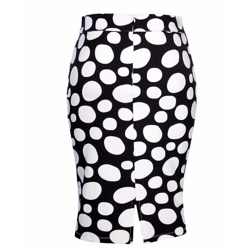 Polka Dot Midi Bardot Skirt - Black & White