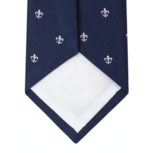 Navy White Fleur De Lys Tie