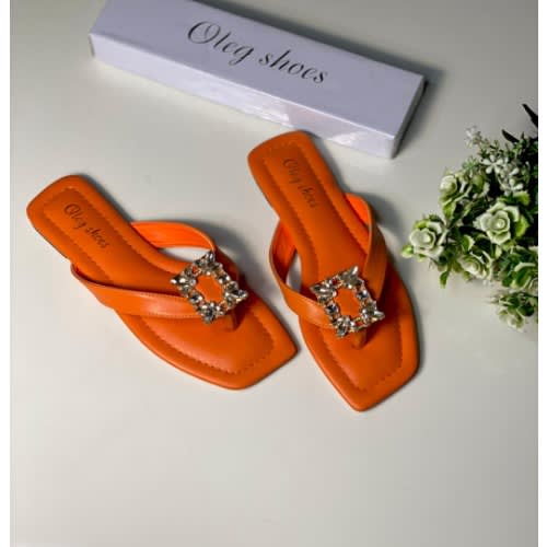 Oleg Flat Slippers - Orange