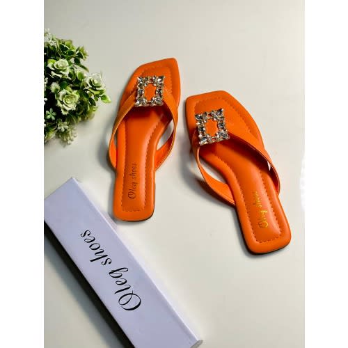 Oleg Flat Slippers - Orange