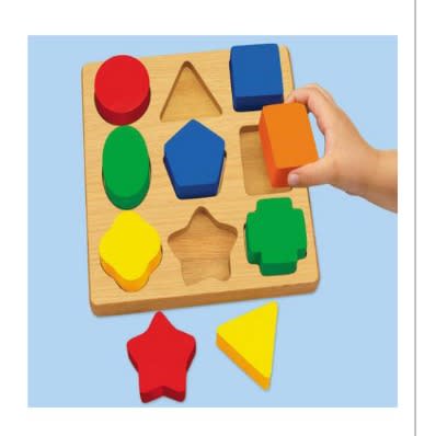 Set Of 3 Wooden Geometric Educational Mathematical Blocks