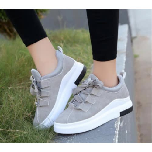 Platform Ladies Tennis Sneakers - Grey