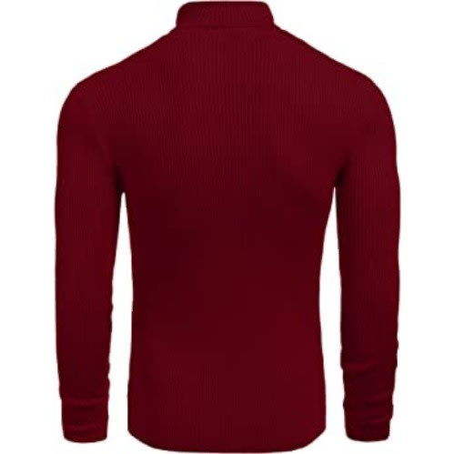 Unisex Turtleneck Long Sleeve T-shirt - Wine