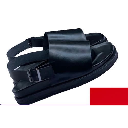 Mens Leather Sandals - Black